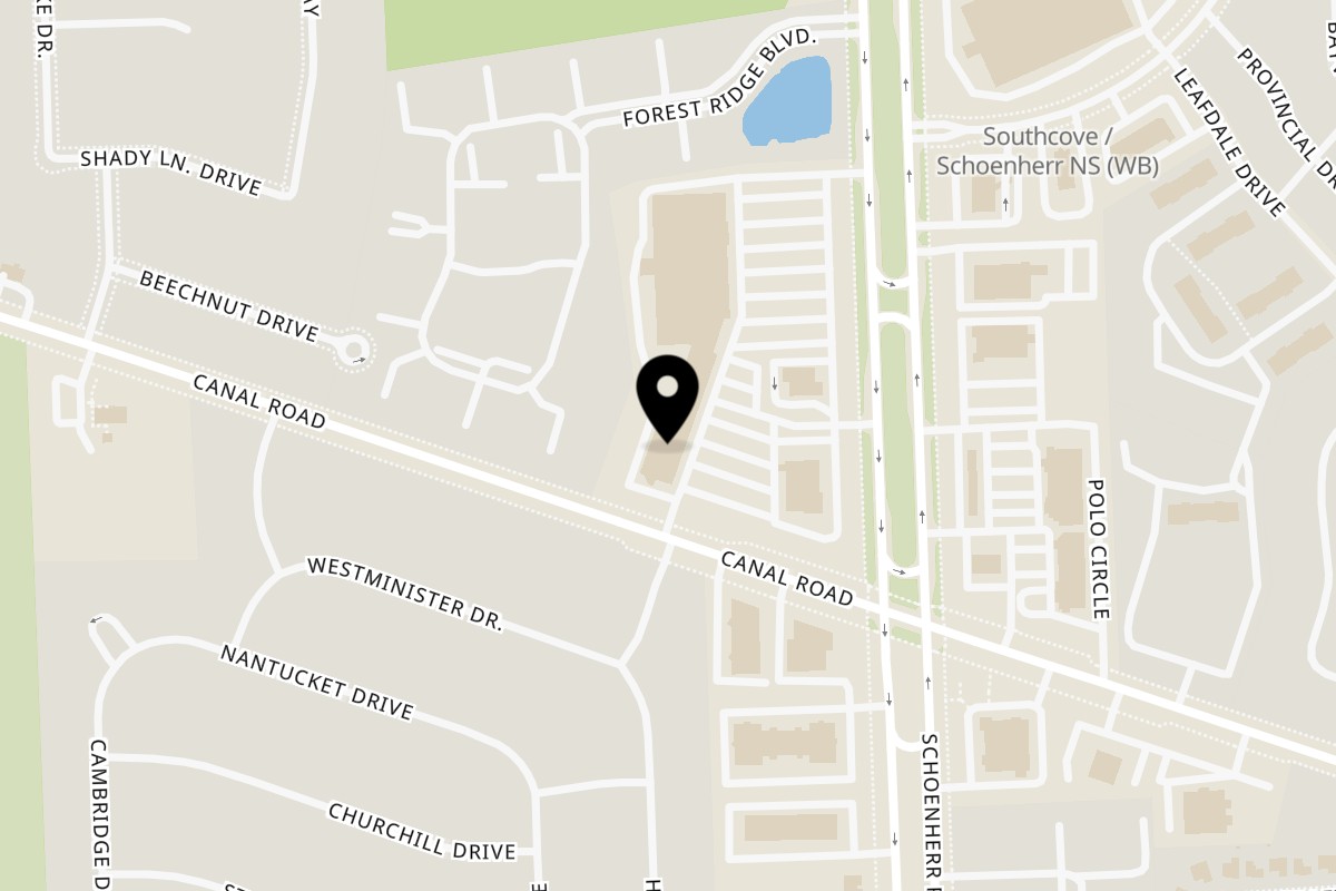 Map showing the location of Eat Thai on 43707 Schoenherr Rd in Sterling Heights